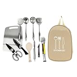 Camping Kochgeschirr Set | Campingküche Organizer Set - Tragbares Kochzubehör Für Outdoor Trekking Grillen Picknick Reisen Wandern Rucksacktouren