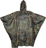 normani Bundeswehr Regenponcho nach TL mit Deutschlandflaggen am Armbereich
