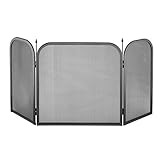 Spetebo Kamin Funkenschutz für offene Kamine - 98 cm x 50 cm aus Metall - Funkenschutzgitter Kamingitter Kaminfunkenschutzgitter