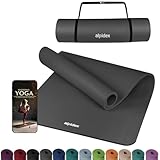 ALPIDEX Yogamatte Extra Dick 1,5 cm Gymnastikmatte 3 Größen E-Book rutschfest Phthalatfrei Fitness Matte Turnen Pilates Sport Physio HIIT Yoga Trainingsmatte Isomatte, Anthracite, 190 x 60 x 1.5 cm