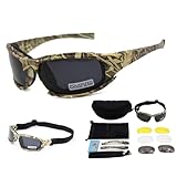 Taktischer Augenschutz, Schutzbrille 4LS, für Herren, Militär-Stil, X7 Polarisierte Sonnenbrille, kugelsicher, Airsoft-Brille, Motorradbrille, Fahrradbrille, Camouflage polarized