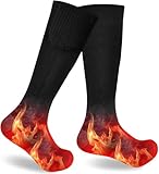 cjumel Beheizte Socken Heizbar Winter Warme Socken Herren Damen Thermosocken Fußwärmer für Outdoor Skifahren Winter Camping Wandern Skifahren Heated Socks (Batterie Nicht inklusive)