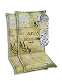 GO-DE Textil Bequeme und attraktive Polsterauflagen für Hochlehner-Gartenstühle (2er-Set, Olive Grün, Hochlehner)