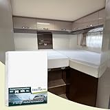 Dexitex - Matratzenschoner Bettlaken Wohnmobil 3 teilig - Und Wohnwagen - Einzelbetten Spannbettlaken Set Weiß - Spannbettlaken Wohnmobil 3 Teilig - für Wohnmobil - OekoTEX - 100% Baumwolle - 3er Set