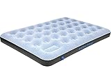 High Peak Unisex Double Comfort Plus Luftbett, mit integrierte Fußpumpe und Anti-Rutsch Funktion, atmungsaktiv, für Indoor und Outdoor, grau/blau/schwarz, XL