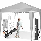 KESSER® Pavillon Faltpavillon 3x3m | Pop-Up Gartenpavillon Höhenverstellbar Stabil Wasserdicht Winterfest | Partyzelt Festzelt UV-Schutz 50+ inkl. Tasche mit Rollen & Bodenanker | Grau