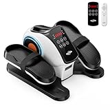 Mini Ellipsentrainer Untertisch Elektrischer Crosstrainer für Zuhause mit 15 Stufen Widerstand, 15 Geschwindigkeit, P1-P5 Automatikmodi, Display, Leise Pedaltrainer für Senioren mit Fernbedienung