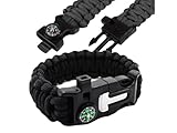 Przydasie Survival-Armband 5-in-1 - Paracord, Messer, Feuerstarter, Kompass und Pfeife - Wetterfest, robust und leicht - Ideal für Outdoor-Aktivitäten