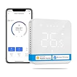 Smart Thermostat Boiler WLAN Heizungsthermostat Digital WiFi Raumthermostat Intelligente Wandthermostat Fußbodenheizungsthermostat für HomeKit, Siri, Google, Alexa Sprachfehl, Fernsteuerung, LED