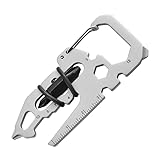 Multifunktionale 15-in-1 Edelstahl-Werkzeugkarte mit Karabiner – Kompakte und tragbare Lösung für Outdoor-Abenteuer, Heimwerkerprojekte und Alltagsreparaturen