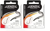 Set: 2 Packungen gebundene Aal Haken von Jenzi, (20 Stück) an Mono Schnur Vorfach fertig + gratis Petri heil! Aufkleber. (Hakengröße # 2)