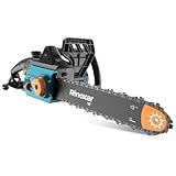 Elektro Kettensäge, 40.6 cm Elektrische Motorsäge mit Automatischer Spannungsregelung, Kettengeschwindigkeit 15 m/s, Elektrische Kettensäge mit Automatischer Ölpumpe