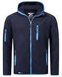 Rock Creek Herren Fleece Jacke Outdoor Wanderjacke Pullover Full Zip Hoodie Herrenjacke Fleecejacke Winterjacke Strickjacke Strickfleecejacke H-390 Navy 3XL