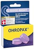OHROPAX Good Night Ohrstöpsel – VOR-Ohr-Stöpsel aus formbarem Silikon – für alle Ohren und alle Schlafpositionen geeignet – Schalldämmwert SNR 23 dB – für einen ruhigen und erholsamen Schlaf – 8 Stück