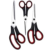 Ideen mit Herz Softgrip-Scheren aus Edelstahl | 3 Stück: 24,5 cm, 20 cm und 17 cm | Scheren-Set für Zuhause, Haushalt, Handwerk, Schule, Basteln und Büro