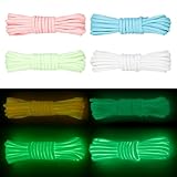 SOFPLATE 66 Fuß/20 m 4 Farben Im Dunkeln Leuchtendes Paracord Fallschirmschnur Armband Set 4mm Polyester Multifunktional Leuchtend Survival Kletter Paracords Schlüsselband Seil Zum Wandern DIY Bastel