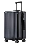 Münicase M816 TSA-Schloss, Dehnungsfuge, Teleskopgriff, Reisekoffer mit 4 Rollen, Hartschale (Schwarz, Mittler Koffer)