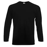 Fruit of the Loom Langarm T-Shirt 61–038–0 Gr. L, schwarz - schwarz