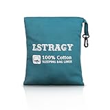 LSTRAGY Hüttenschlafsack Baumwolle,UltraLeichter Reiseschlafsack(560g), 220 x 95 cm Dünnes Schlafsack Inlett,Sommerschlafsack Reisebettwäsche kleines packmaß-Kompakt, Weich & Atmungsaktiv