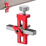 Schranktür Montagehilfe, Einstellbarer Schranktür-Installationspositionierer, Topfband bohrschablone tür Mount Locator, Installationswerkzeug für die Montage der meisten Schranktüren, Rot