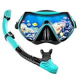 Schnorchelset Erwachsene Trocken mit Maske & Schnorchel Antibeschlag 180°-Panoramablick Schnorchelset Damen Herren zum Schnorcheln Schwimmen Strandurlaub