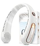 Nackenventilator, 3 Stufen Leise und Leistungsstark Bladeless Halsventilator mit LED-Anzeige, 4000mAh Akku Ventilator USB Aufladbar für 15H, Freihändige Leicht Ventilator Tragbarer für Küche,Unterwegs