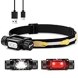 Stirnlampe Led Wiederaufladbar mit 660nm Rotlicht - Sofirn H35R Stirnlampe Kopflampe, Superhell 1500 Lumen Helmlampe mit 10 Modi, Leichtgewichtig IP68 Wasserdichte Stirnlampen für Joggen, Angeln