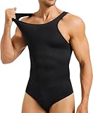 Gotoly Herren Shapewear Bodysuit Bauchweg Stark Formend Full Body Shaper Workout Tank Tops Kompressionsshirt Unterhemden Abnehmen Shaping Taillenformer Figurformend Unterwäsche Bodys für Männer