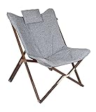 BO-CAMP Klappsessel Bloomsbury Campingstuhl Klappstuhl Gartenstuhl Lounge Stuhl Mit Holzrahmen Faltbar 80 x 78 x 96 cm