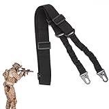 2 Punkt Gewehrriemen Sling Riemen für Gewehr Einstellbare Länge Gewehrriemen Gewehrgurt Airsoft Sling mit Metallhaken Waffengurt für Gewehr Gewehrschlinge für Jagd,Schwarz