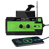 Jopassy Kurbelradio Tragbare Solar Radio, AM/FM Notfallradio mit Wiederaufladbare 4000mAh Batterie Powerbank, mit LED Taschenlampe & Leseleuchte SOS-Alarm für Camping Ourdoor