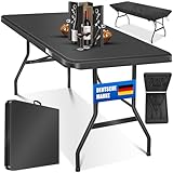 KESSER® Buffettisch Tisch klappbar Kunststoff 183x76 cm Campingtisch Partytisch Klapptisch Gartentisch für Garten, Terrasse und Balkon zusammenklappbar 6 Personen inkl. Cover & Tragegriff, Anthrazit