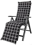 Kettler Polen Auflage Relaxliege Milano 2398 anthrazit-grau kariert 170x49x6 cm KETTtex