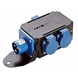 as - Schwabe MIXO-Stromverteiler Camping - Campingadapter - Mobiler Stromverteiler - hochbruchfest - CEE Stecker (230V/16A/3-polig), 3x Schutzkontaktsteckdosen - bis 16A/3,5kW - IP44, 60498
