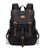 KAUKKO Herren Damen Schulrucksack Wanderrucksack Reisetasche Laptoprucksack Outdoor Sports Freizeit Daypacks, Schwarz