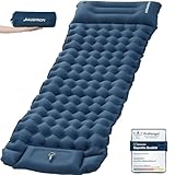 HAUSPROFI Isomatte Selbstaufblasend, 10cm Ultraleicht Isomatte Camping, Aufblasbare Isomatte Matratze, Luftmatratze Camping, Campingmatte mit Fußpumpe und Kopfkissen für Outdoor, Dunkelblau