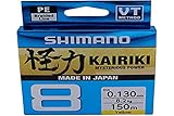 SHIMANO Kairiki 59WPLA58R30 Angelschnur, 8, 150 Meter, Gelb, 0,060 mm/5,3 kg