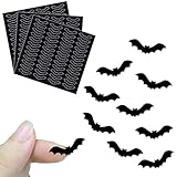Fledermäuse Aufkleber Deko, 144 Stück Fledermaus Aufkleber Selbstklebend, Schwarze Fledermäuse Party Sticker, Klein Fledermaus Sticker, Halloween Party Deko