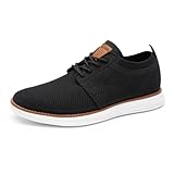 Bruno Marc Herren Sneaker Mesh Sneakers Oxfords Leichte Schuhe Atmungsaktives Obermaterial Memory Foam Insole Leichte Außensohle,Size 42,Schwarz,GRAND-01
