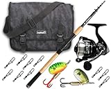 Angel-Berger Tele Angelset Forelle mit Tasche und Zubehör Trout Fishing Set Angelrute Angelrolle Forellenköder