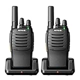 Retevis H777 Walkie Talkie, Funkgerät Set PMR, Profi Funkgeräte Lizenzfrei, Typ C und USB-Ladestation, Handfunkgerät mit LED-Licht und Notfall-Warnungen für Familie, Camping(Schwarz, 2 Stück)