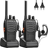 Baofeng Funkgerät Walkie Talkie PMR446 Zwei-Wege-Radio Professionell 16 Kanäle Gegensprechanlage 2 Stücke Wiederaufladbarer Sende-und Empfangsgerät Set mit Kopfhörern und LED-Licht