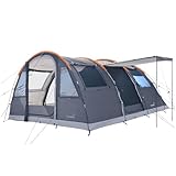 Skandika Tunnelzelt Gotland 4 Sleeper Protect | Camping Zelt für 4 Personen, eingenähter Zeltboden, mit dunkler Schlafkabine schwarz beschichtet, Wassersäule 5000mm | Zelte, Familienzelt, Campingzelt