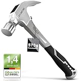 DIY Doctor Schwerer Zimmermannshammer – 20oz Hammer aus geschmiedetem Stahl mit rutschfestem TPR-Griff – 567g Gerader Klauenhammer für Heimwerker und Bauprojekte