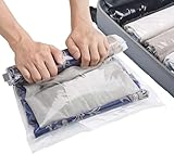 SilverRack Vakuumbeutel Set Reise [12 Stück] in 4 Größen (3x Small + 4x Medium + 3x Large + 2x XL) - Travel Vakuumbeutel für Kleidung zum Rollen - Vakuum Kleiderbeutel - Kleider Vakuumierbeutel