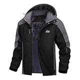2025 Herren-Jacke, warme Kletterjacke, farblich abgestimmt, Ski, Kapuze, winddicht, Taschen, multifunktional, Paar, 2XL, Jacken für Herren, Schwarz , 7XL
