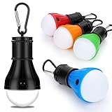Campinglampe, LED Camping Lampen, 100 Lumen Tragbare Zeltlampe mit Karabiner Laterne Glühbirne Set Notlicht Wasserdicht Camping Licht für Abenteuer Angeln Notfall Stromausfall (5 Stück)