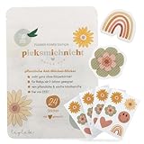 pieksmichnicht Pflanzliche Anti-Mücken-Aufkleber für Babys und Kinder Blumen Regenbogen Herz Mückenschutz Insektenschutz Mückensticker Patches Pflaster DEET frei (Flower Power)