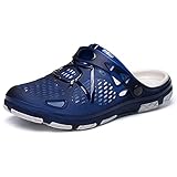 Hitmars Clogs Herren Gartenclogs Badeschlappen Latschen Badelatschen Männer Schlappen Garten Clogs & Pantoletten für Herren Gummi Gartenschuhe Sommer Atmungsaktiv Blau (2) EU 42
