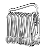 12 Stück Karabinerhaken, Karabiner belastbar bis 180kg,φ6x60mm,verzinkt, belastbar Karabinerhaken Schlüsselanhänger,Karabiner mit Federhaken,für Rucksack, Hundeleine, Camping, Reisen, Wandern etc.